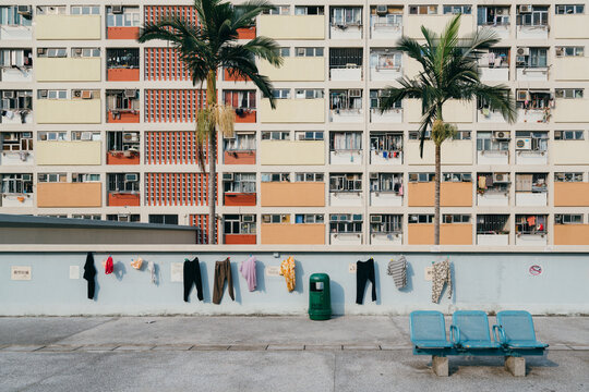 Colorful building in Hoi Shan, Hong Kong