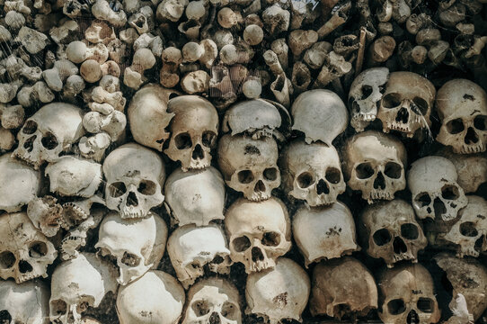 Cluster of skulls on top of each other