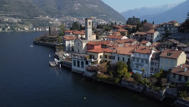 Landscape of Torno a village on Lake Como
