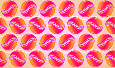 Bright seamless pattern with round shapes. Stylized caramel