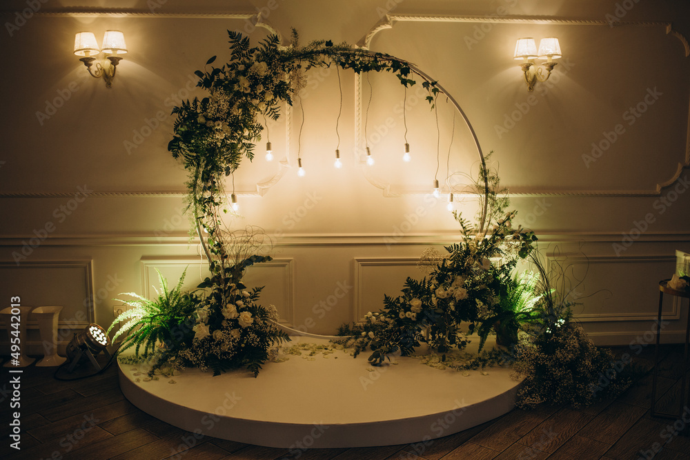 Wall mural beautiful wedding arch. celebrations and greetings