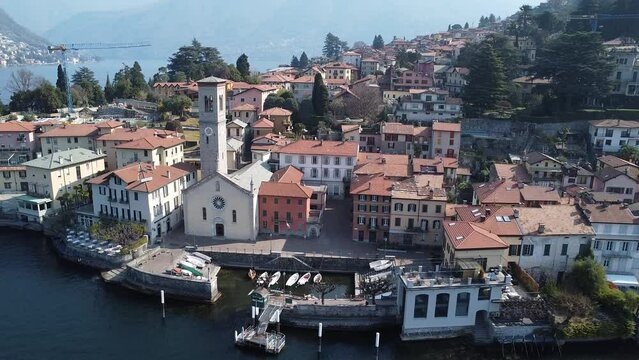 Landscape of Torno a village on Lake Como
