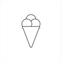 Ice cream cone icon isolated. Modern sweet vanilla desert sign. Trendy vector chocolate cram symbol for web site design, button to mobile app.