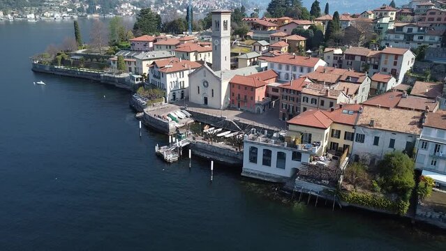 Landscape of Torno a village on Lake Como
