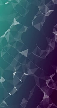 Plexus 3d animation with joint and point of conection. Abstract background of a network with polygonal connection. Inernet Data connection concept for abstract backdrop
