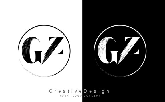 Gz letter design logo logotype icon concept Vector Image