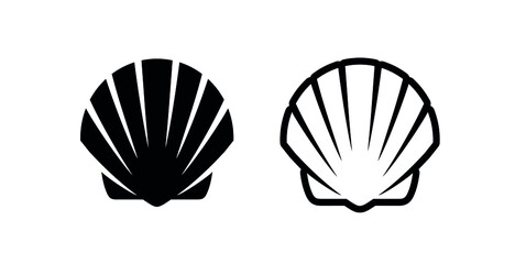 Seashell icon. Shell of sea molluscs. Isolated vector illustration on a white background.
