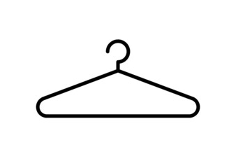 Hanger, hangers for clothes. Wardrobe or locker room symbol. Isolated raster illustration on a white background.