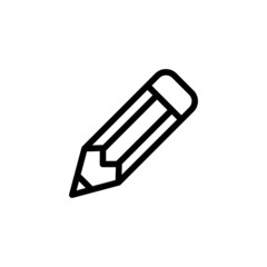 Pencil icon. Text input symbol for web. The message set marker. Edit icon. Isolated raster illustration on a white background.