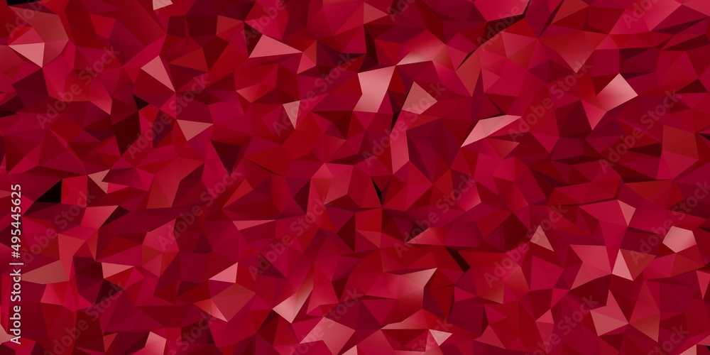 Wall mural low poly background abstract triangulated background. horizontal dynamic red pattern. geometric text