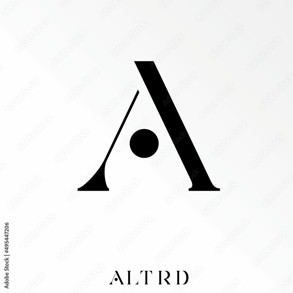 Fototapete letter or word a serif font with cutting and dot image graphic icon logo design abstract concept vec