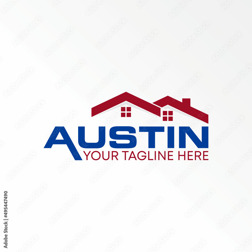 Poster simple and unique duoble roof house and window image graphic icon logo design abstract concept vecto
