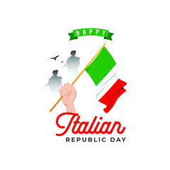 Italian republic day banner design template. Italian flag national day celebrations