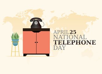 vector graphic of national telephone day good for national telephone day celebration. flat design. flyer design.flat illustration.