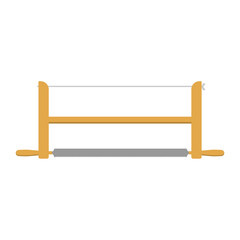 Frame saw, wooden construction. Tool for cutting to length, trimming, slitting and setting down. 