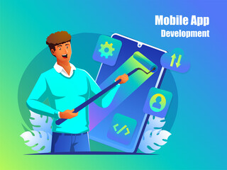 mobile app development concept illustration