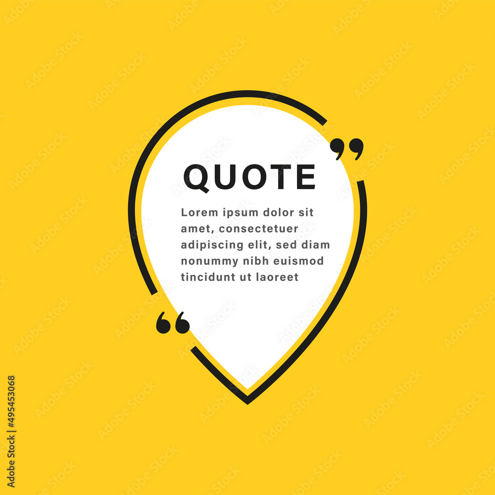 Aufkleber quote box frame. texting boxes with quotation marks. line quote frames, location pin quotes frames
