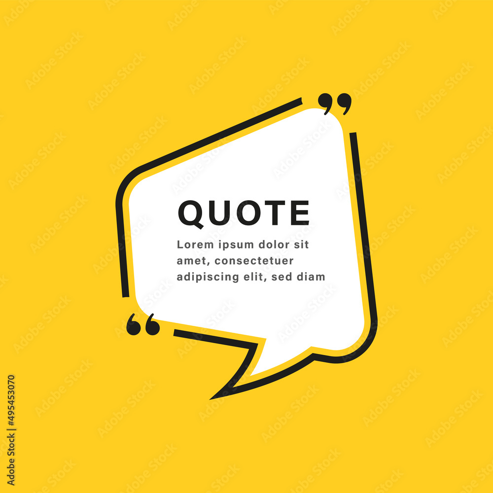 Aufkleber quote box frame, texting boxes speech bubble with quotation marks. line quote frames