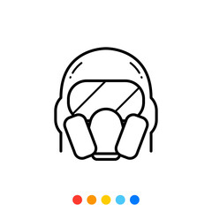 Gas mask flat design element, Icon, Vector and Illustration.