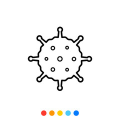 Virus flat design element, Icon, Vector and Illustration.
