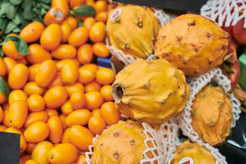 tropical fruits at market