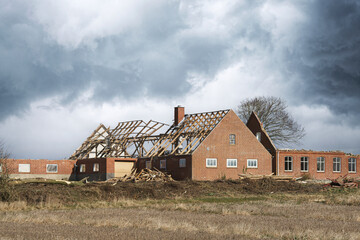 House damaged by a storm