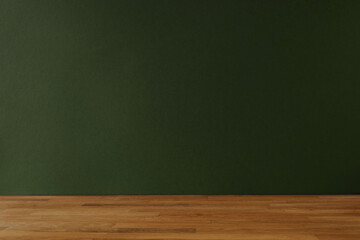 Dark green background for copy space and wooden table
