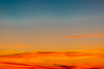 Sky gradient from blue to orange sunset
