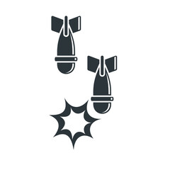 illustration of bomb, war icon, vector art.