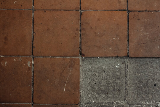 Old floor terracotta tiles texture 