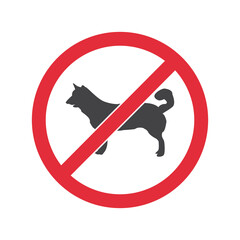 vector illustration of no dog icon