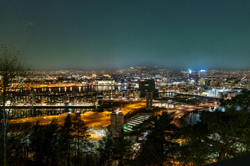 The little aurora borealis over Oslo, the capital of Norway
