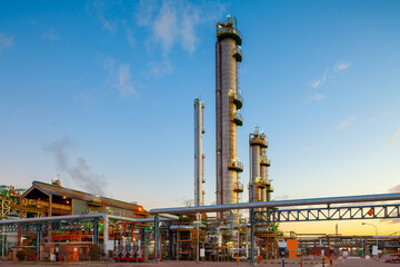 Pipelines in a  Natural gas refinery plant.