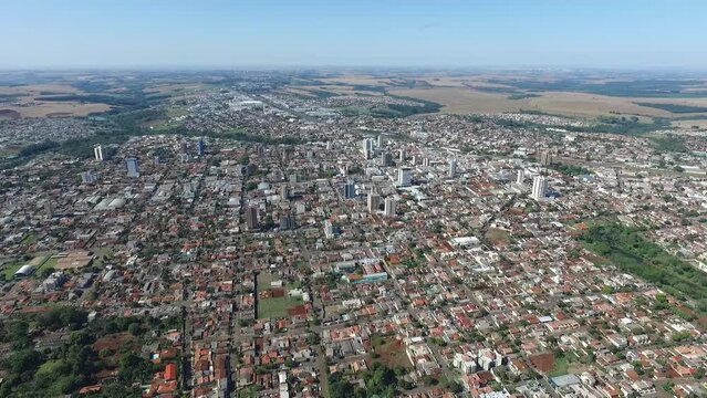 Arapongas Cite Parana Brasil aerial footage drone 