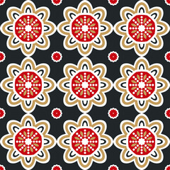 batik seamless pattern with flowers