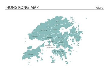 Hong Kong map vector illustration on white background. Map have all province and mark the capital city of Cambodia.