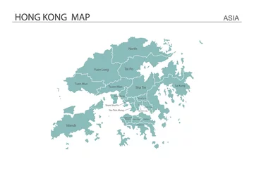 Foto op Plexiglas Hong Kong map vector illustration on white background. Map have all province and mark the capital city of Cambodia. © stu-khaii