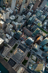 Fototapeta premium Aerial Chicago overhead view City front Plaza North America