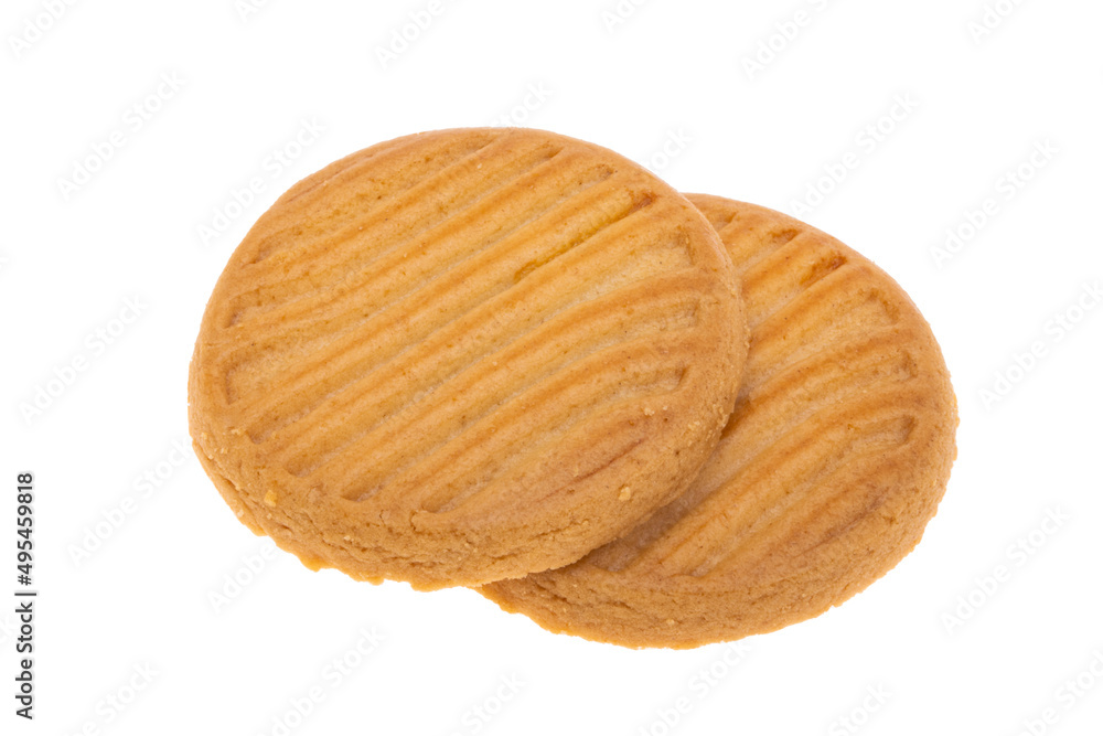 Wall mural butter round cookie isolated