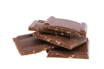 chocolate with nuts isolated