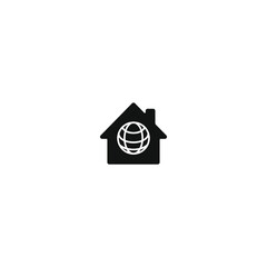 Global home vector logo design template. World house vector logo design concept.