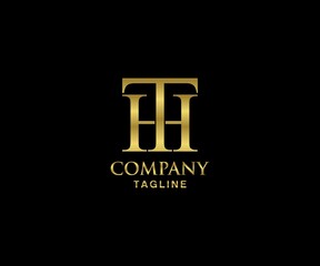 luxury letter TH logo design