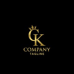 Luxury letter CK crown logo