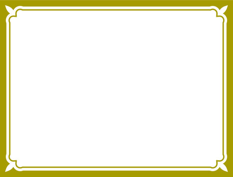 Golden yellow shape with border frame. Vintage vector background 