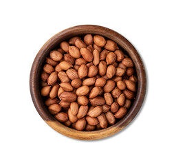 Peanuts in a bowl isolated over white background