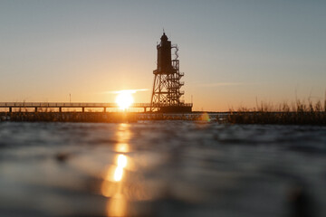 Lighthouse Obereversand at the German North sea coast near Dorum