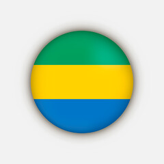 Country Gabon. Gabon flag. Vector illustration.