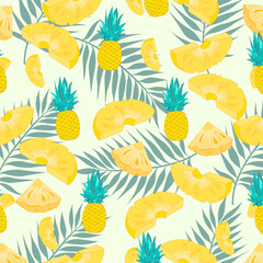 Colorful background, Pineapple background.tropical, Fresh concept  design,Cute pattern.Pattern design