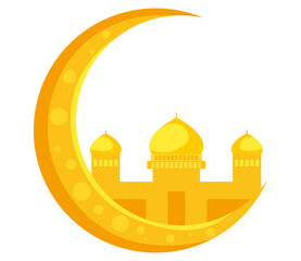 moon with mosque icon