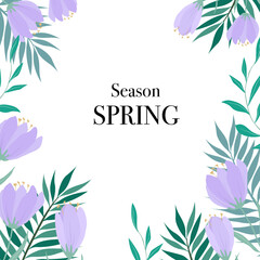 colorful background,Spring season concept background design.tropical.flower frame